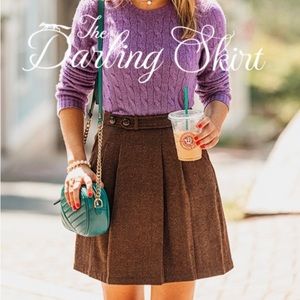 Kiel James Patrick Brown Pleated Darling Skirt